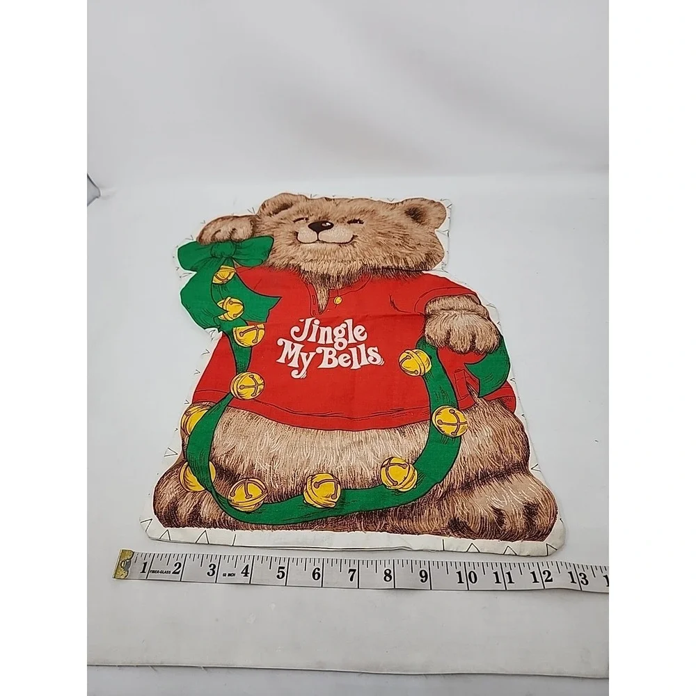 VINTAGE Shirt‎ Tales Jingle My Bells Christmas Fabric Unstuffed Pillow 18